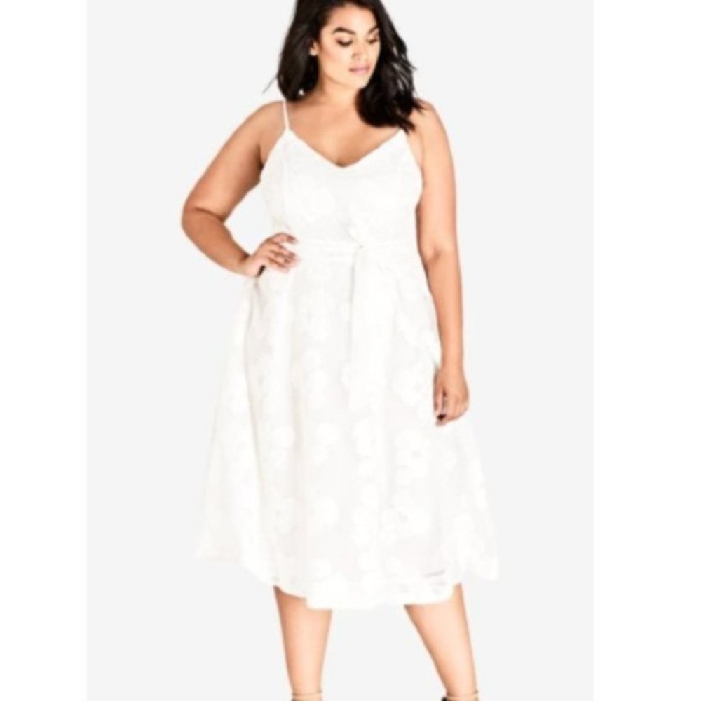 NWT City Chic Ivory Love Fling Dress XL/22